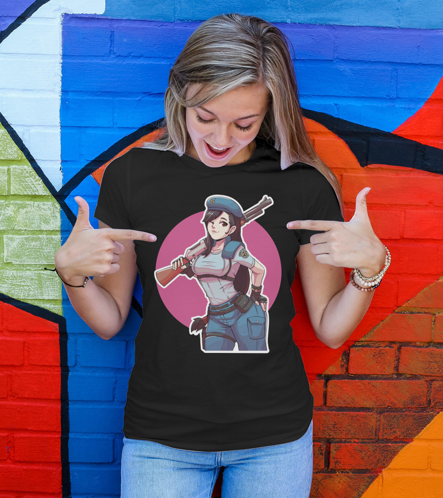 Tifa Lockhart Cosplay As Jill Valentine Crossover Fan T-Shirt