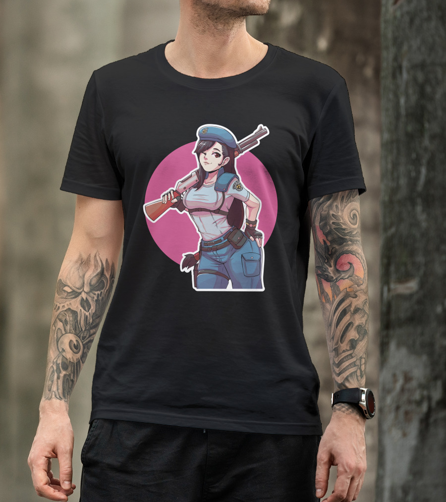 Tifa Lockhart Cosplay As Jill Valentine Crossover Fan T-Shirt