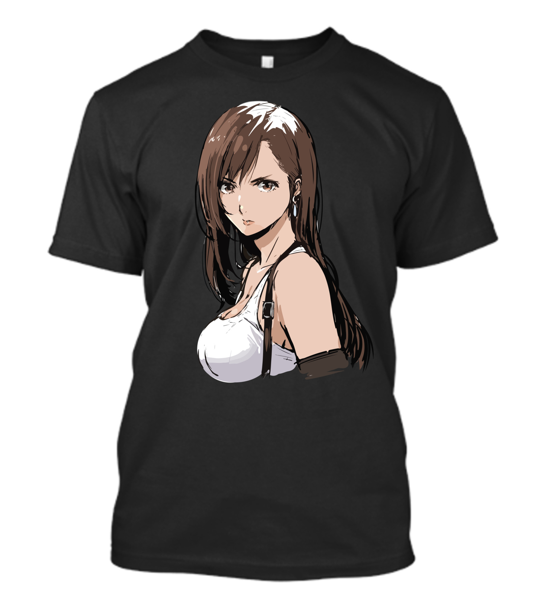 Tifa Lockhart Final Fantasy Character Bust Art Fan Favorite Gaming T-Shirt