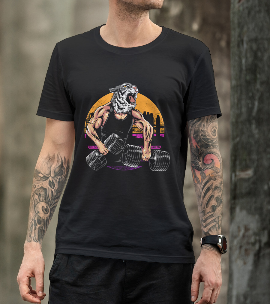 Tiger Gym Workout Strength Urban Powerlifting T-Shirt
