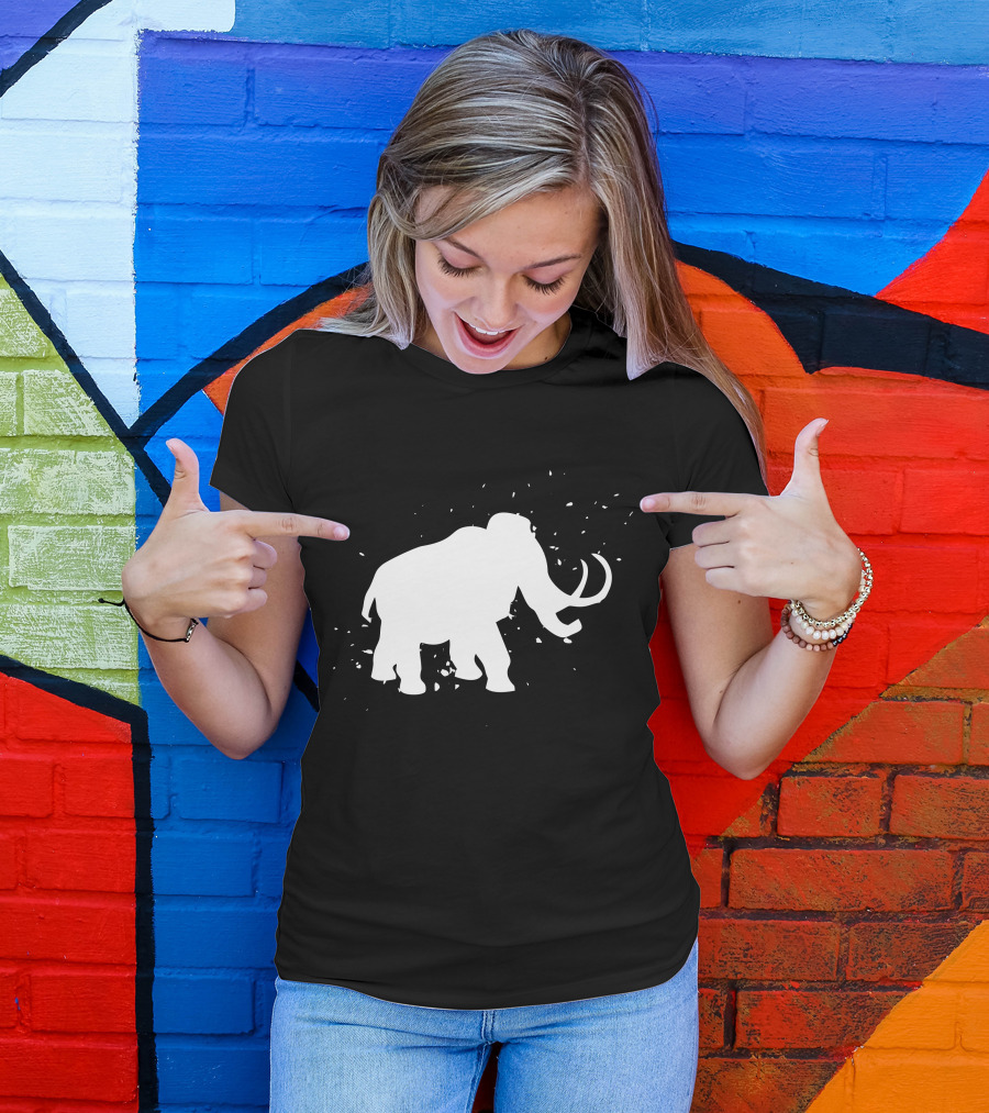 Woolly Mammoth Silhouette Disintegration Extinct T-Shirt