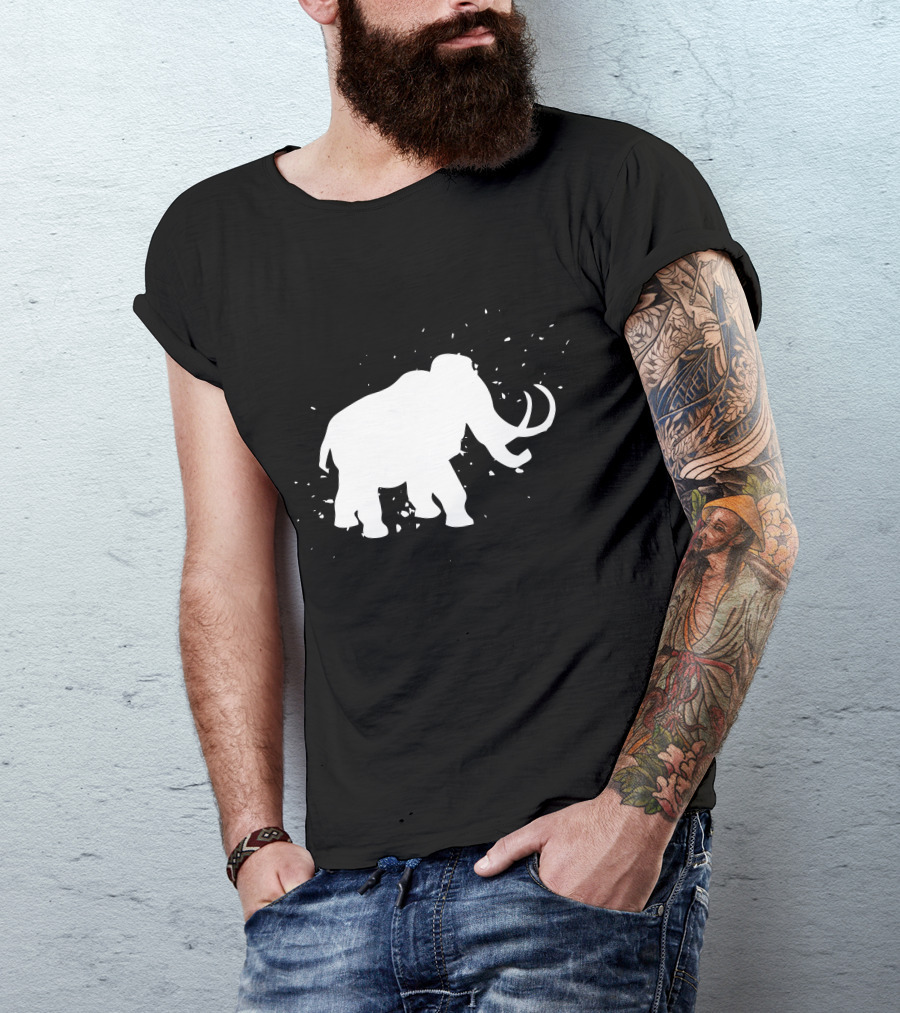 Woolly Mammoth Silhouette Disintegration Extinct T-Shirt