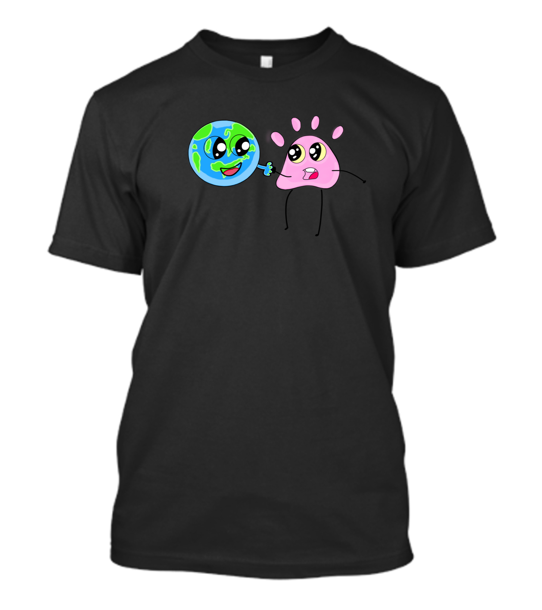 World Environment Day Earth And Pink Character Holding Hands T-Shirt