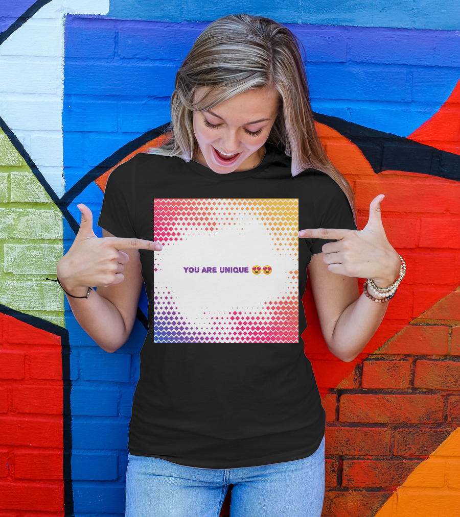 You Are Unique Heart Eyes Emoji Gradient T-Shirt