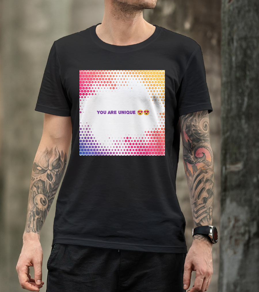 You Are Unique Heart Eyes Emoji Gradient T-Shirt