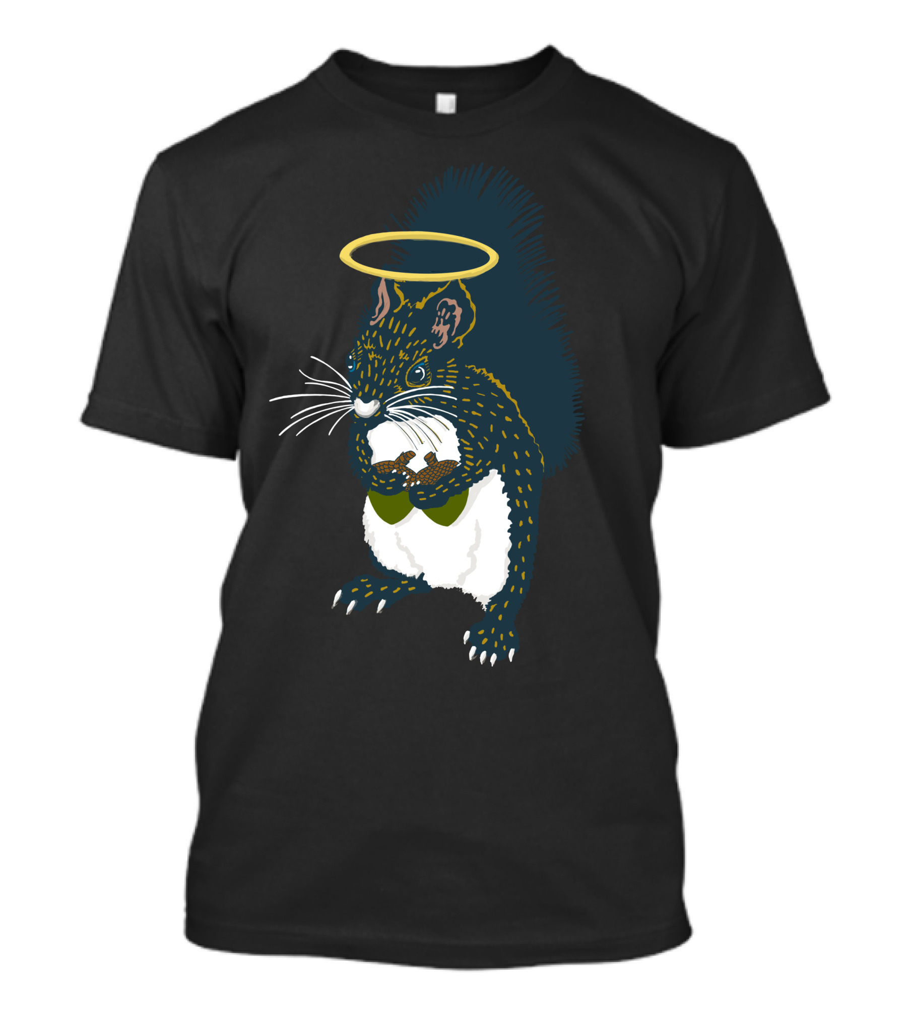 Bless My Nuts Squirrel With Halo Holding Acorns T-Shirt