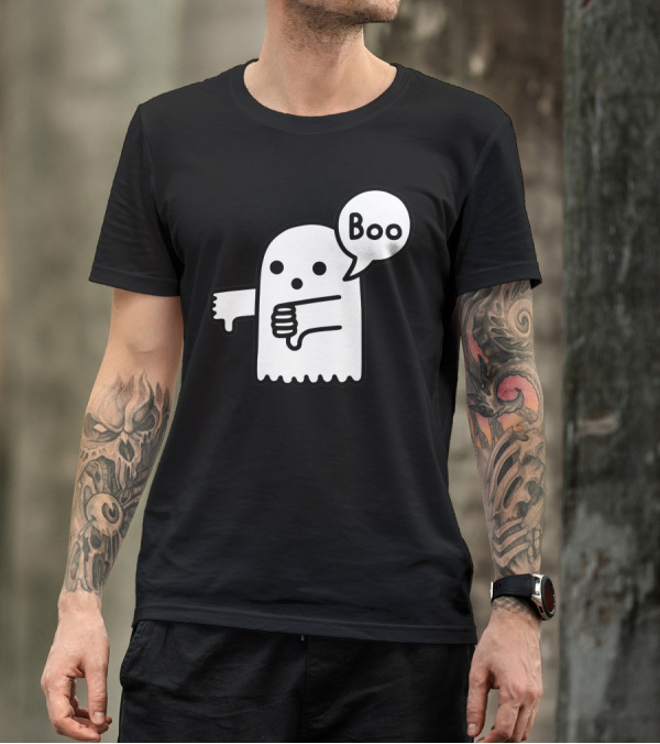 Boo Thumbs Down Ghost Speech Bubble T-Shirt