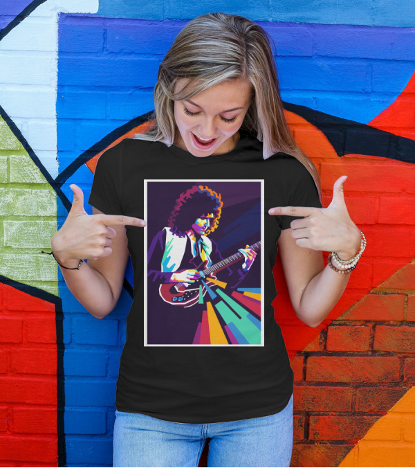 Brian May Colorful Guitarist Pop T-Shirt