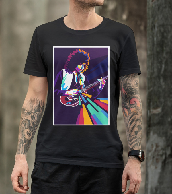 Brian May Colorful Guitarist Pop T-Shirt