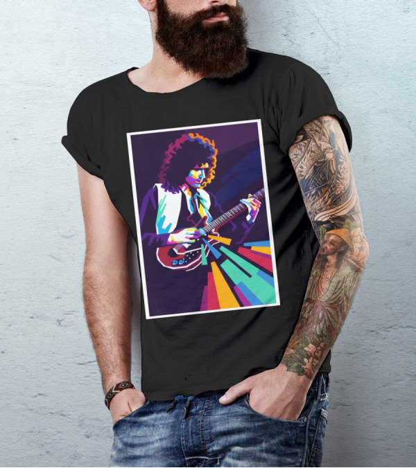 Brian May Colorful Guitarist Pop T-Shirt