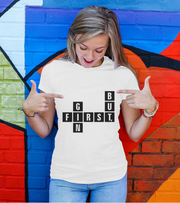 But First Gin Crossword T-Shirt