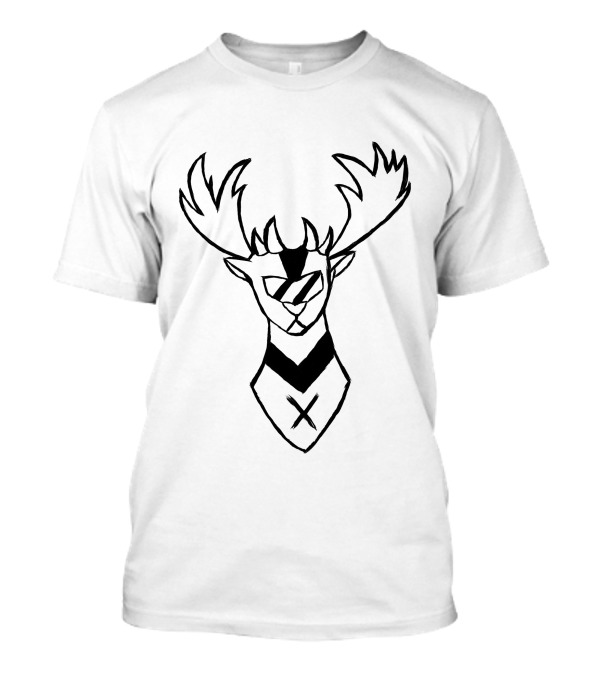 Cyborg Deer Geometric Antler T-Shirt