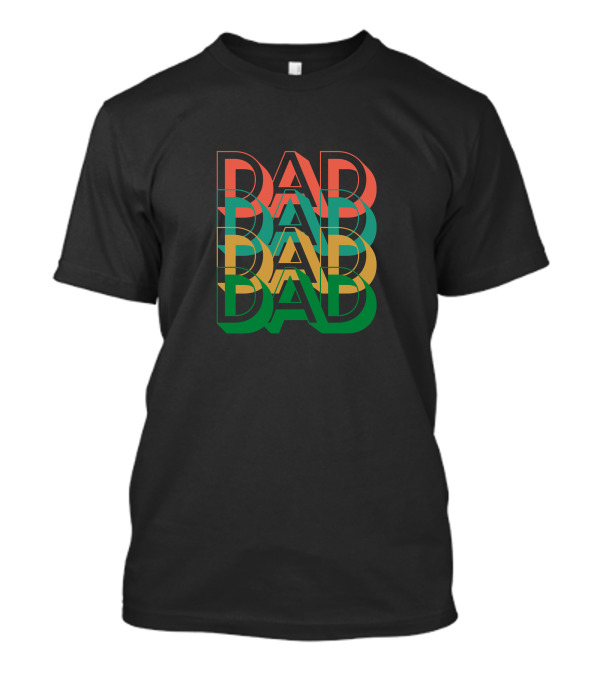 Dad Multicolor Layered Text T-Shirt