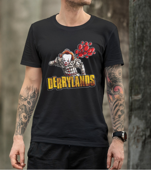 Derrylands Pennywise Clown With Red Balloons T-Shirt