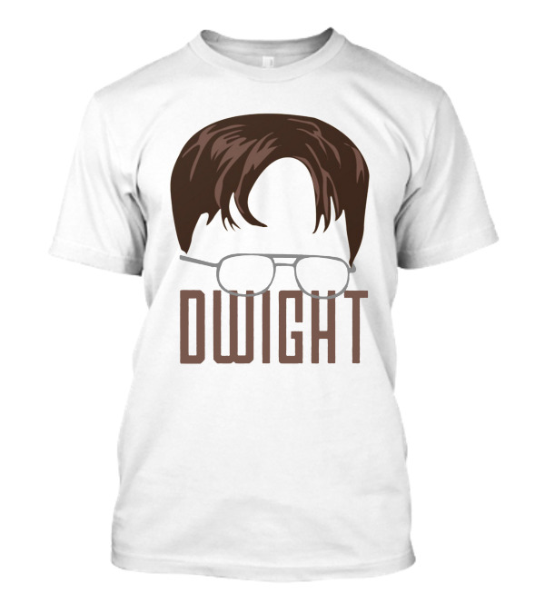 Dwight Hair And Glasses Icon With Name T-Shirt
