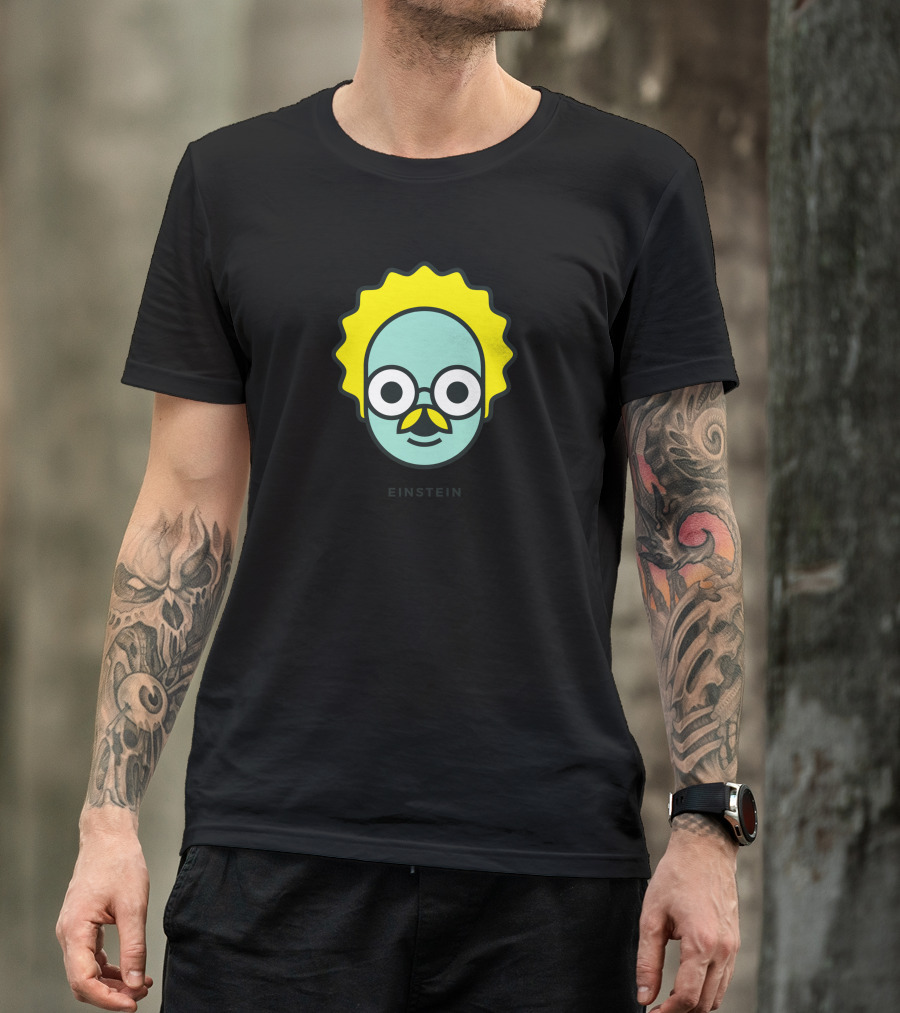 Einstein Cartoon Character With Yellow Hair And Glasses T-Shirt