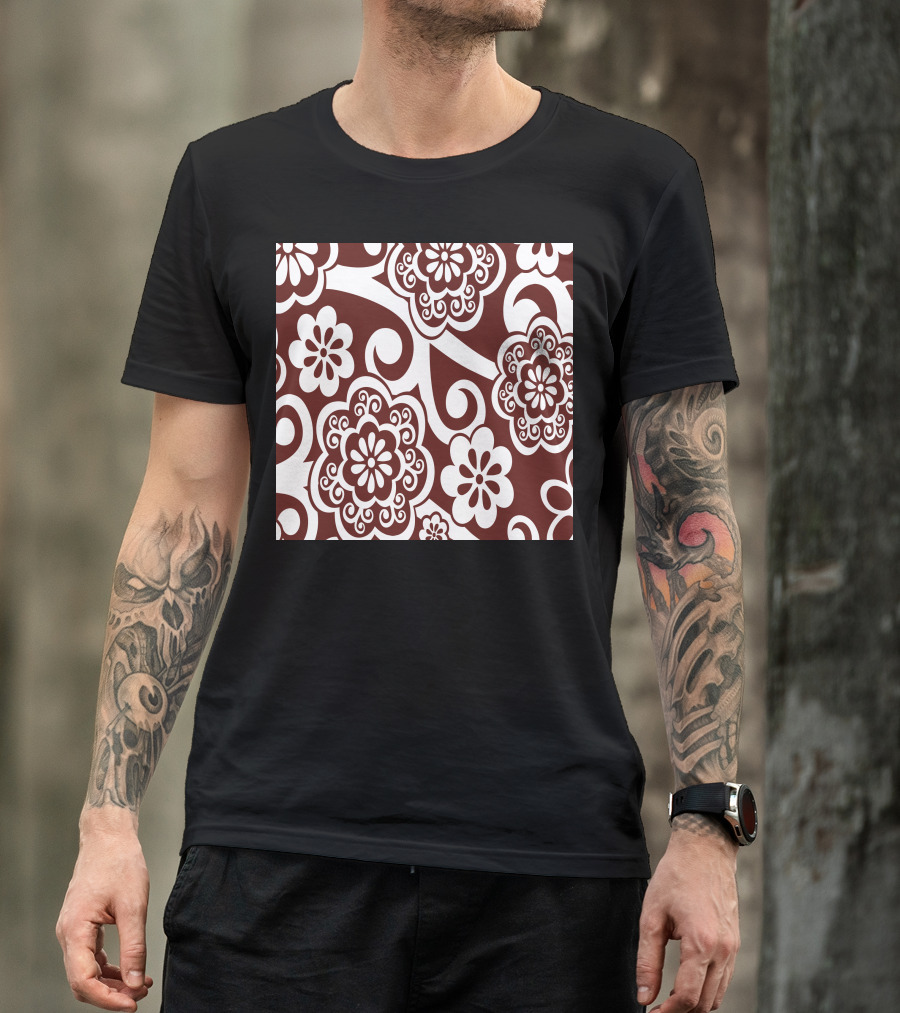 Ethnic Floral Patterns Swirl T-Shirt