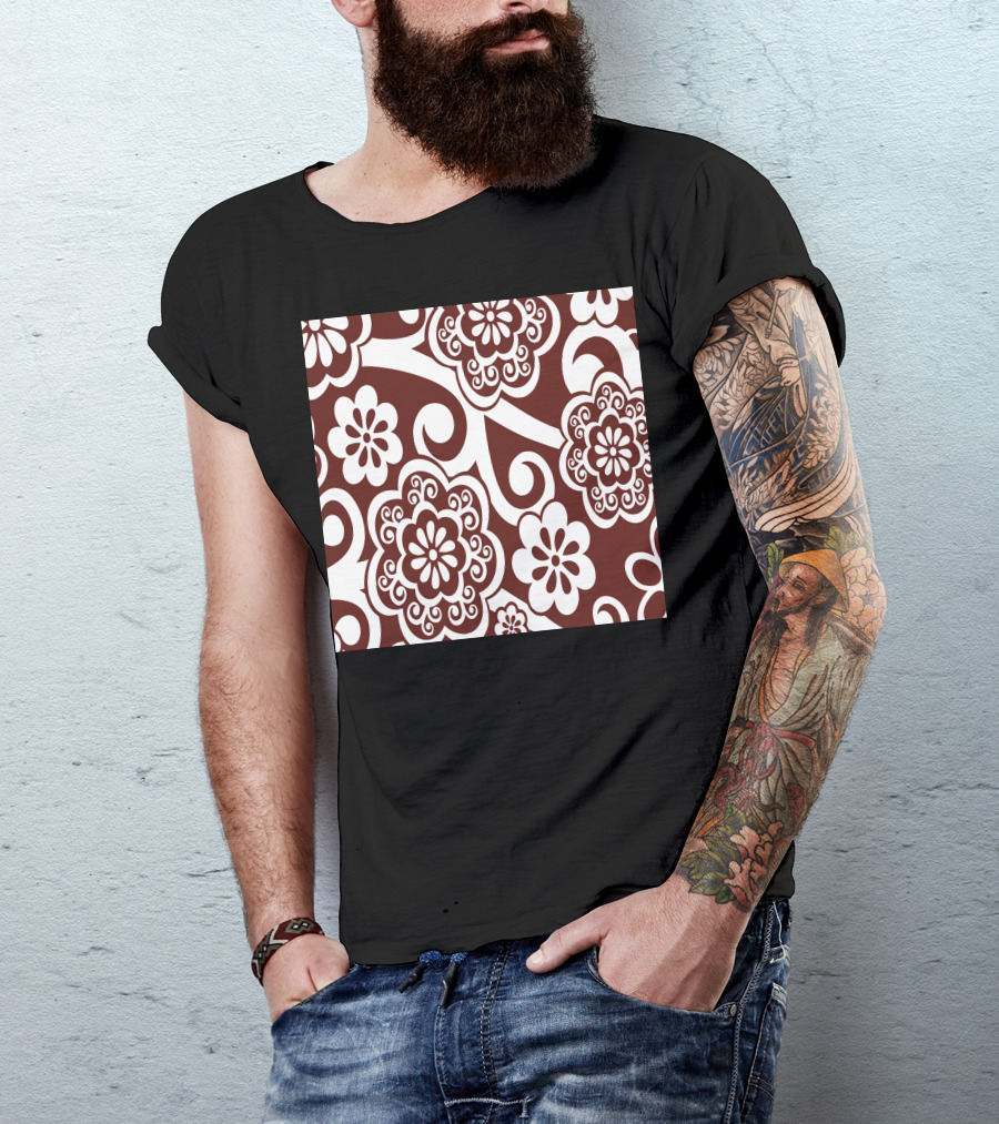 Ethnic Floral Patterns Swirl T-Shirt