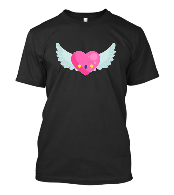 Feather Heart With Wings And Cute Face T-Shirt
