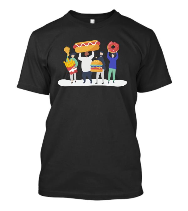 Food Love Fries Hotdog Hamburger Donut T-Shirt