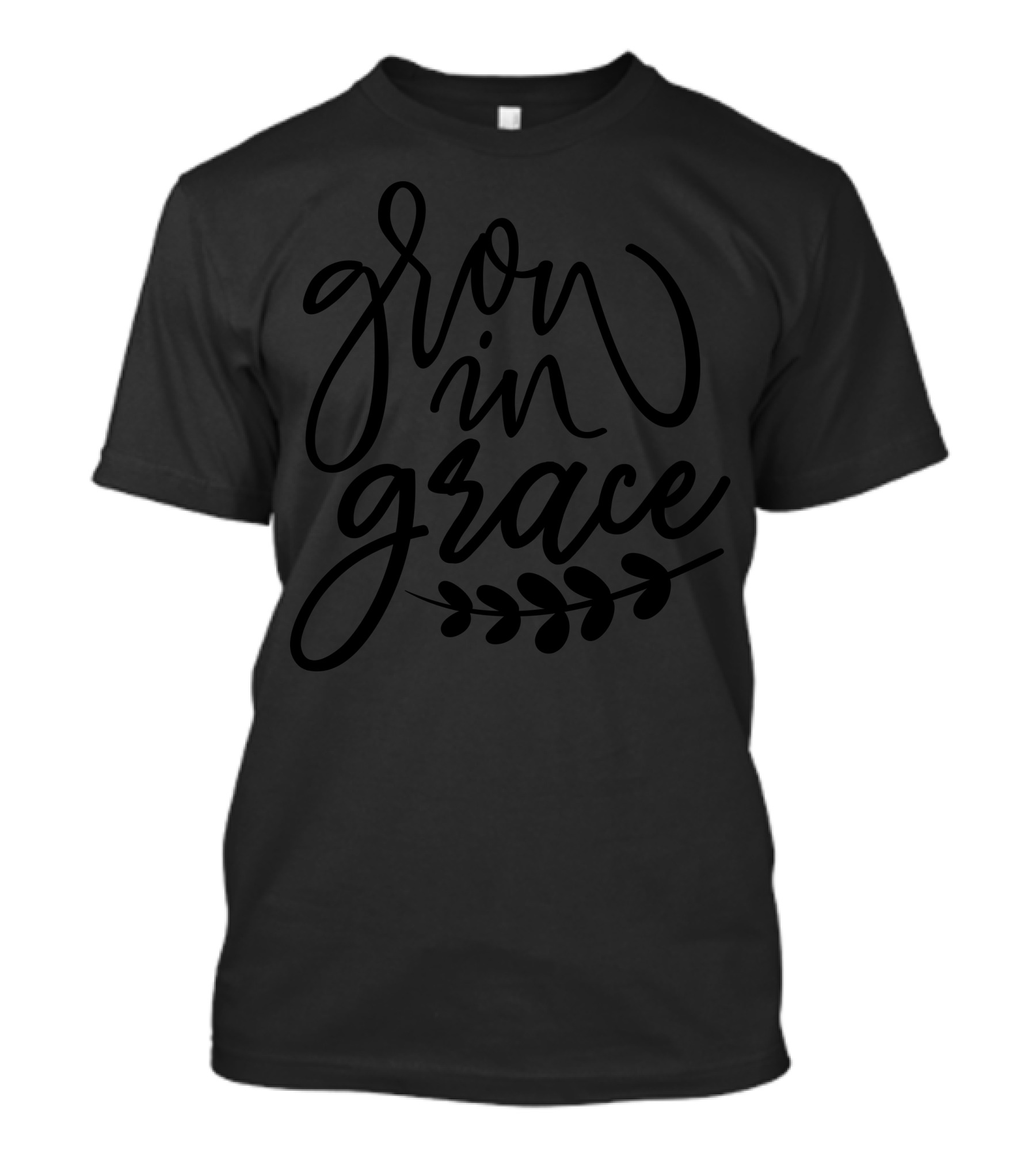 Grow In Grace Flourish With Leaf Motif T-Shirt