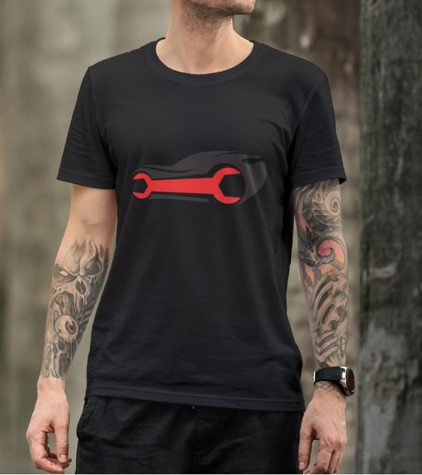 Abstrct Car Red Wrench T-Shirt