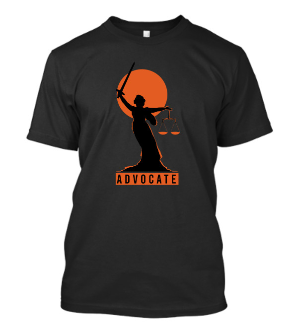 Advocate Justice Lady Justice Silhouette With Scales And Sword T-Shirt
