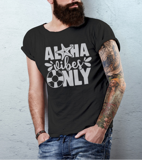 Aloha Vibes Only Starfish And Lifebuoy Elements T-Shirt