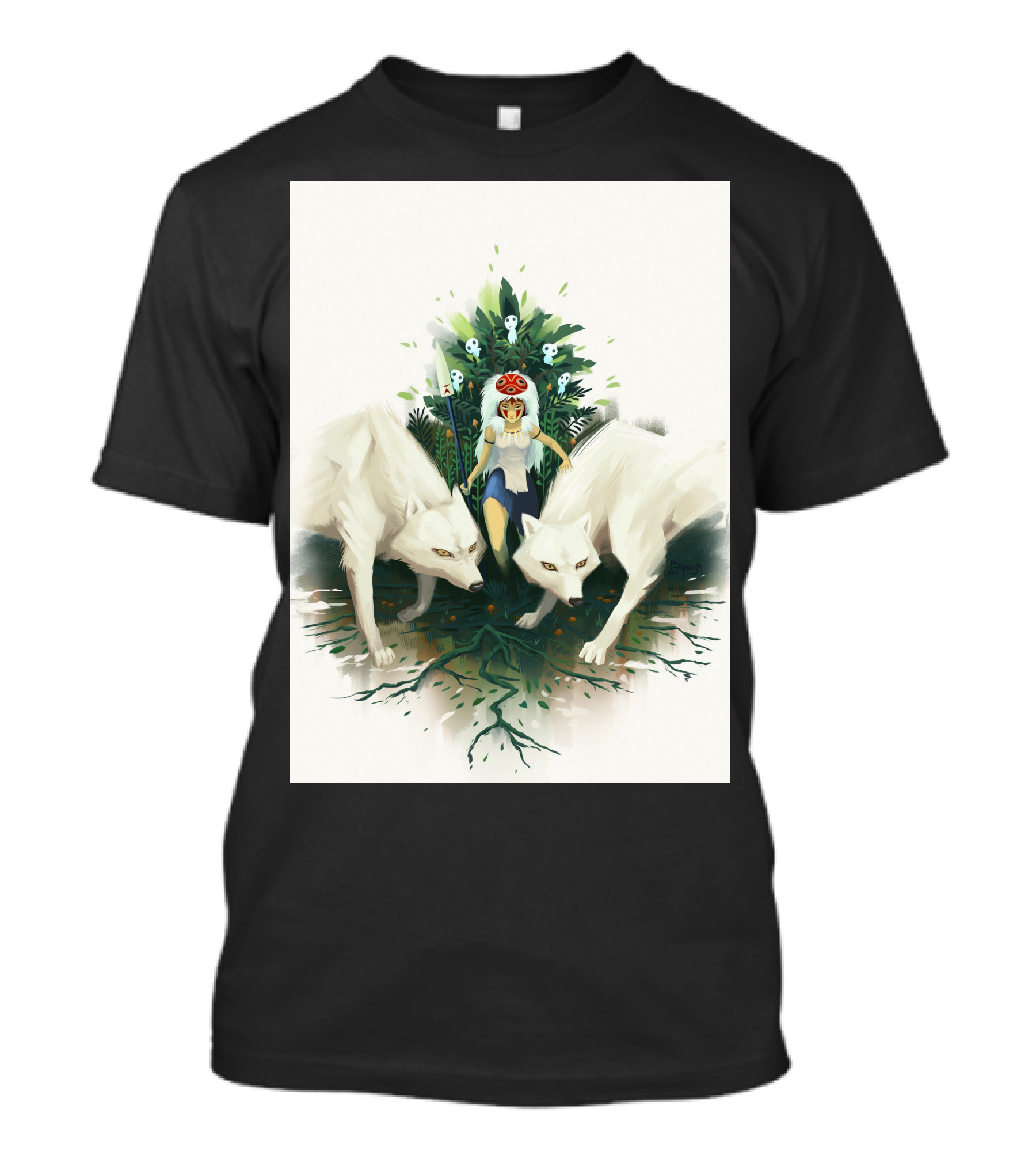 Princess Mononoke Beauty Defensor Wolf Spirit Guardians T-Shirt