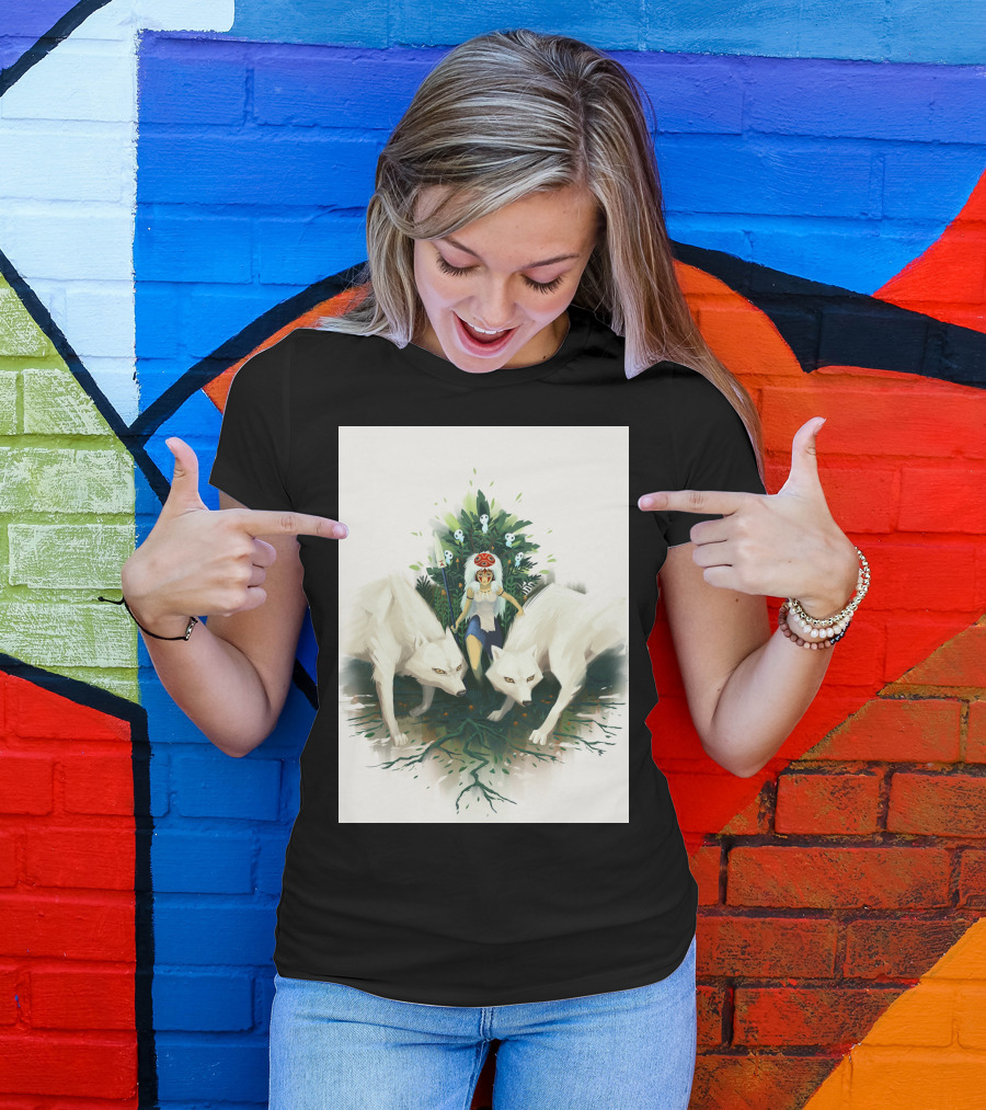 Princess Mononoke Beauty Defensor Wolf Spirit Guardians T-Shirt