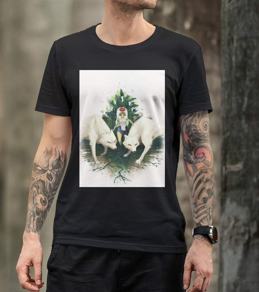 Princess Mononoke Beauty Defensor Wolf Spirit Guardians T-Shirt