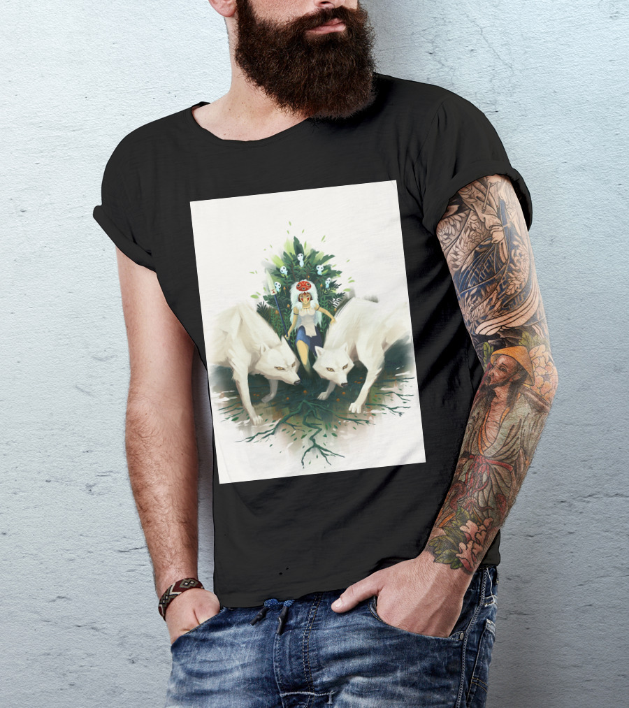 Princess Mononoke Beauty Defensor Wolf Spirit Guardians T-Shirt