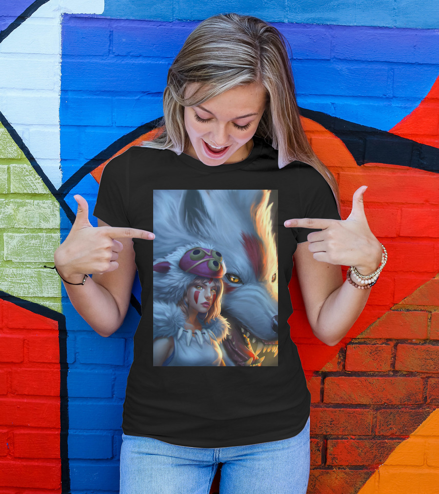 Beauty Plus Beast Princess Mononoke Wolf Companion T-Shirt