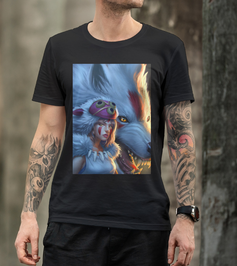 Beauty Plus Beast Princess Mononoke Wolf Companion T-Shirt