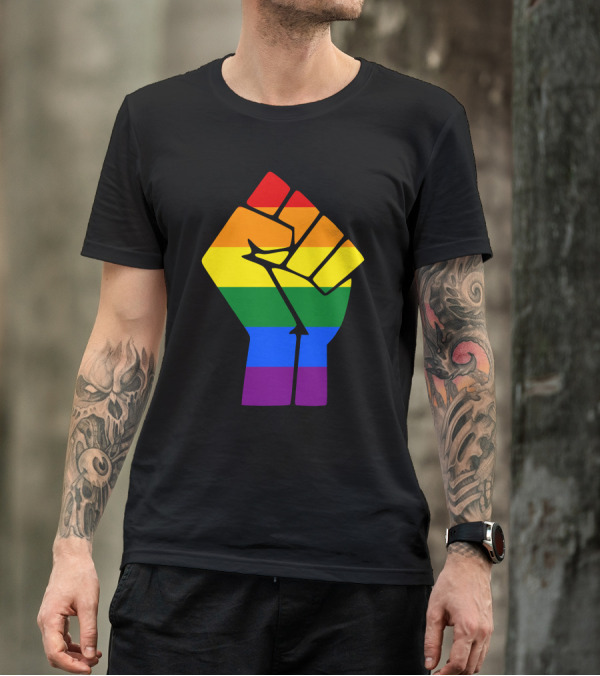 Blm Fist Rainbow Pride Flag T-Shirt
