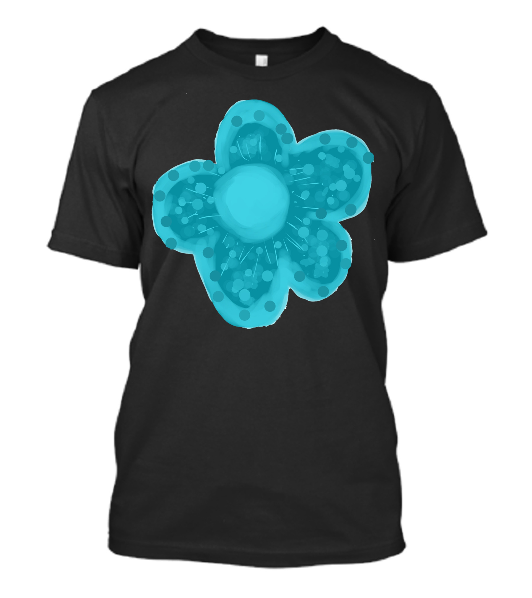 Blue Blossom By Marceliana Floral Pattern In Turquoise T-Shirt