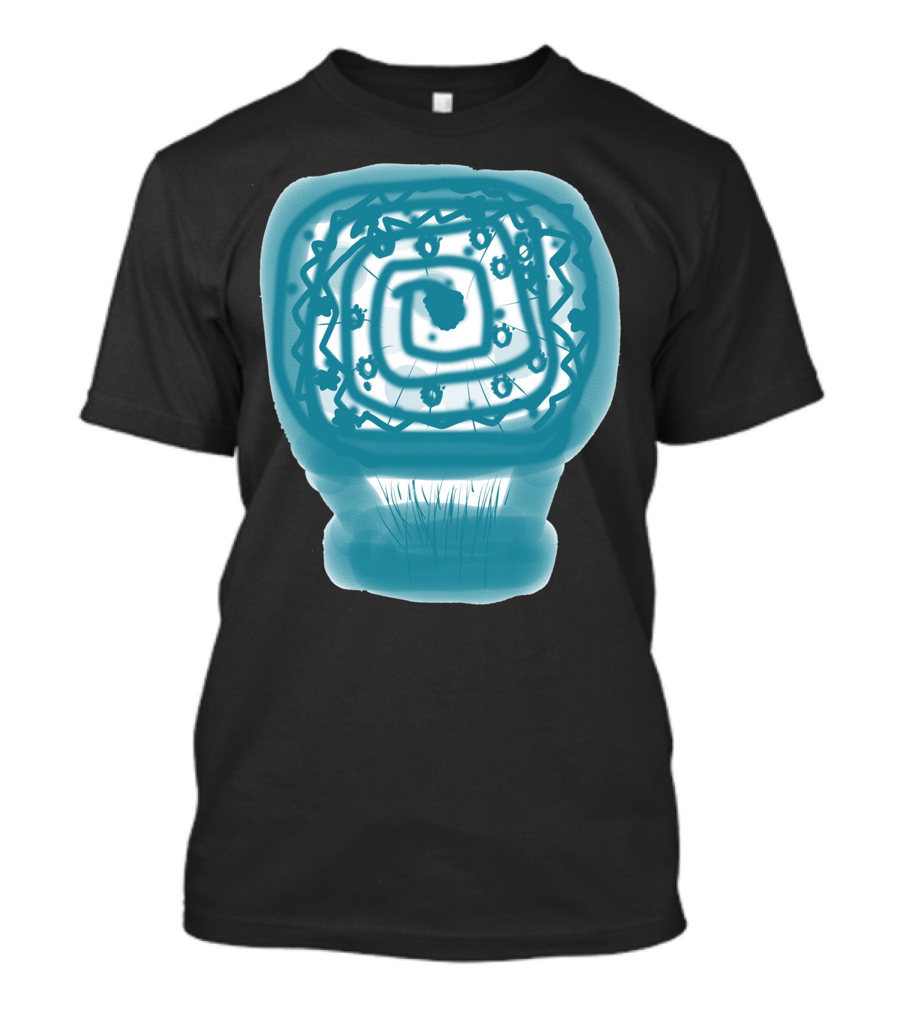 Blue Cupcake Abstract Spiral By Marceliana T-Shirt