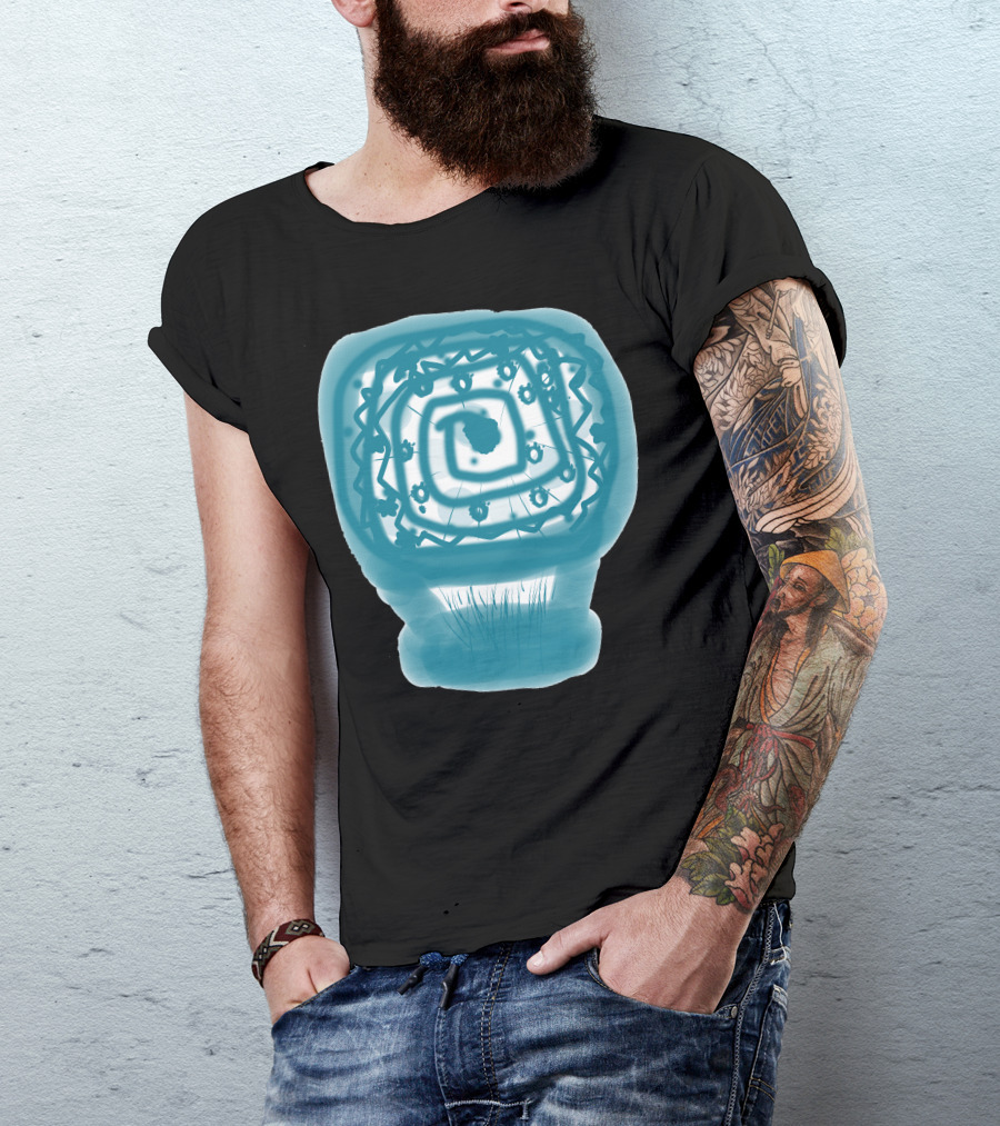Blue Cupcake Abstract Spiral By Marceliana T-Shirt