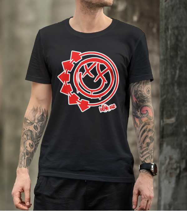 Blink-182 Smile Logo With Arrows T-Shirt