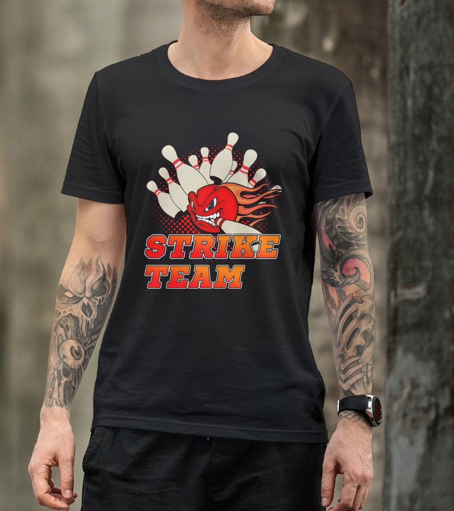 Strike Team Bowling Pin Flameball T-Shirt