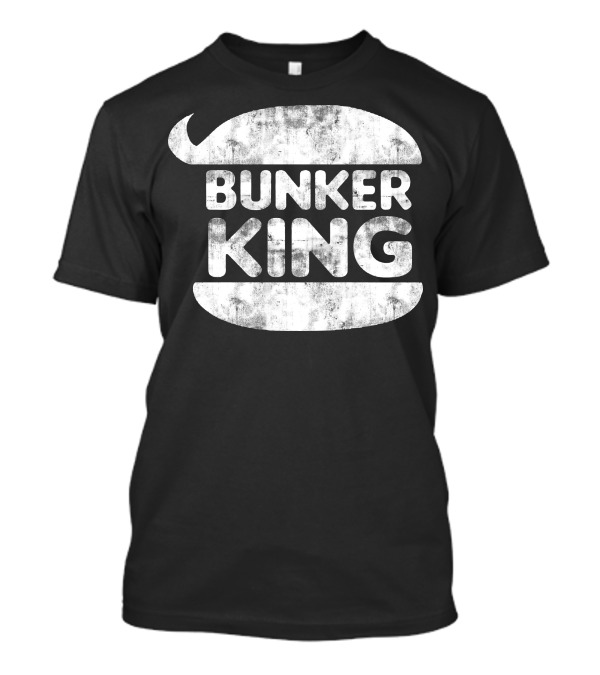Bunker King White Funny Parody Burger T-Shirt