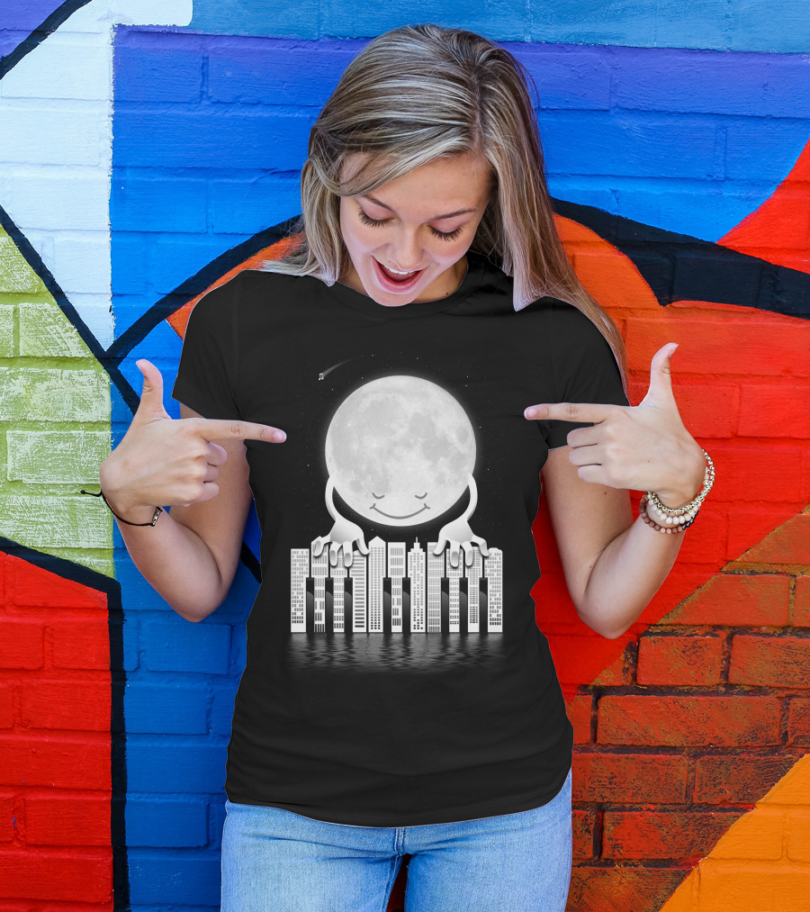 City Tunes Moon Embrace Skyline Harmony T-Shirt