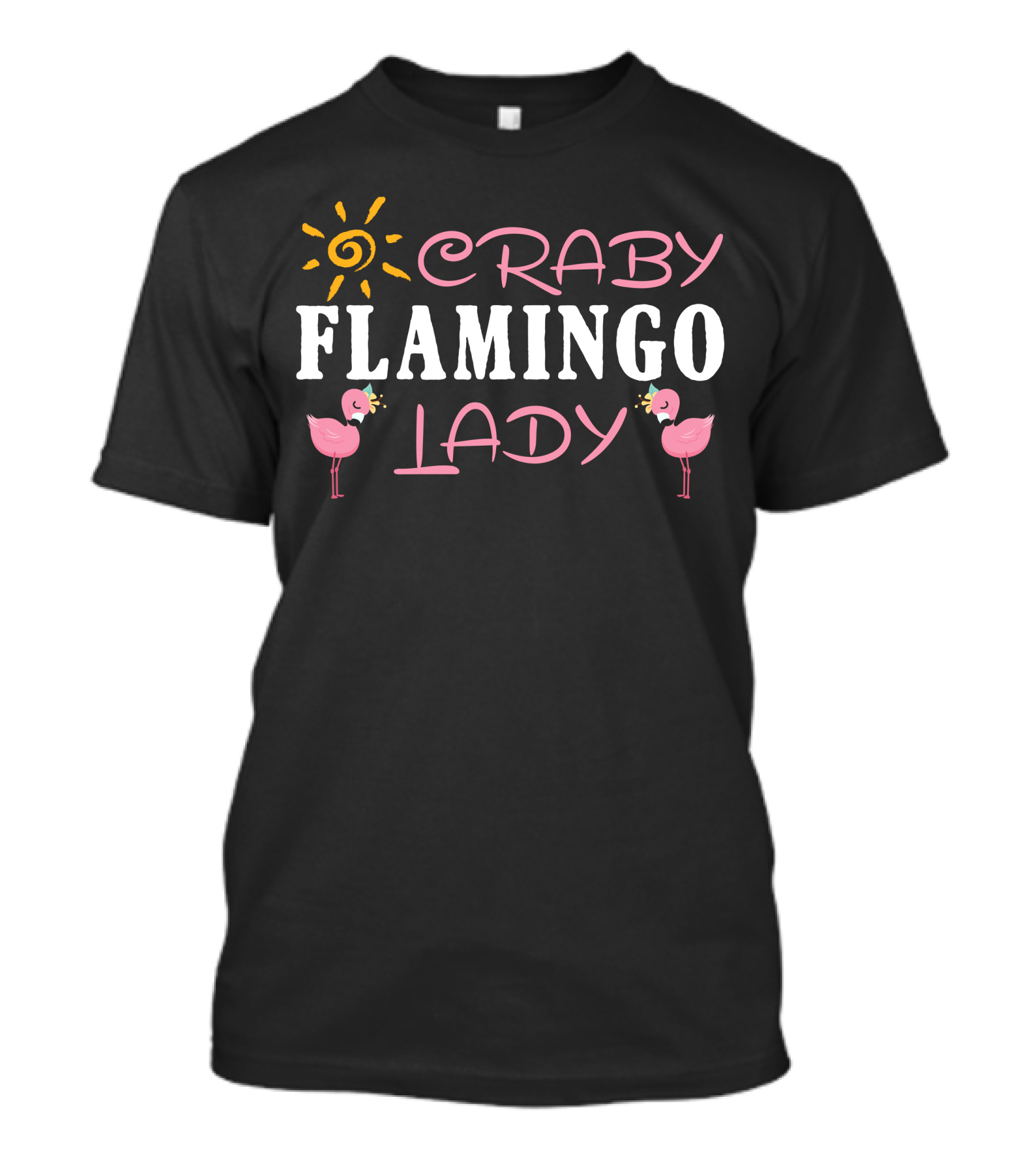 CRABY FLAMINGO LADY Sun And Flamingos T-Shirt
