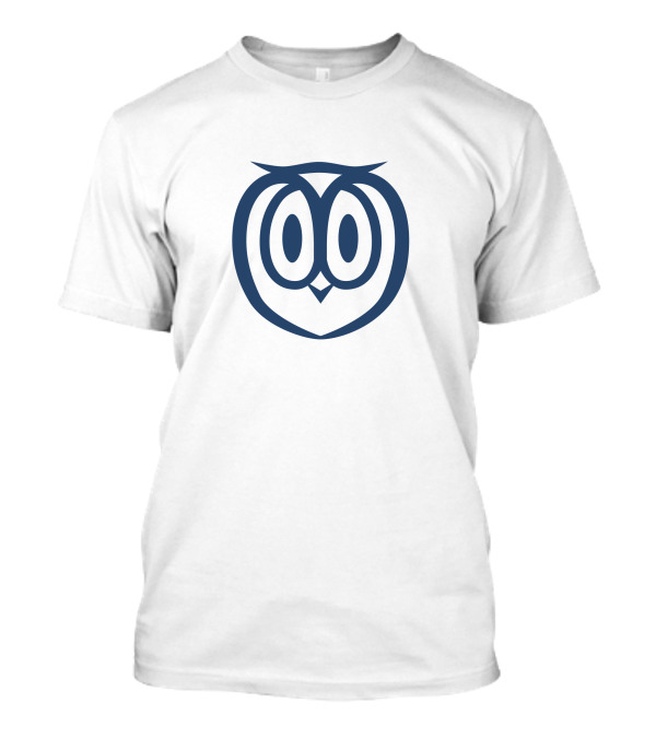 Cute Pie Owl Symbol In Blue T-Shirt