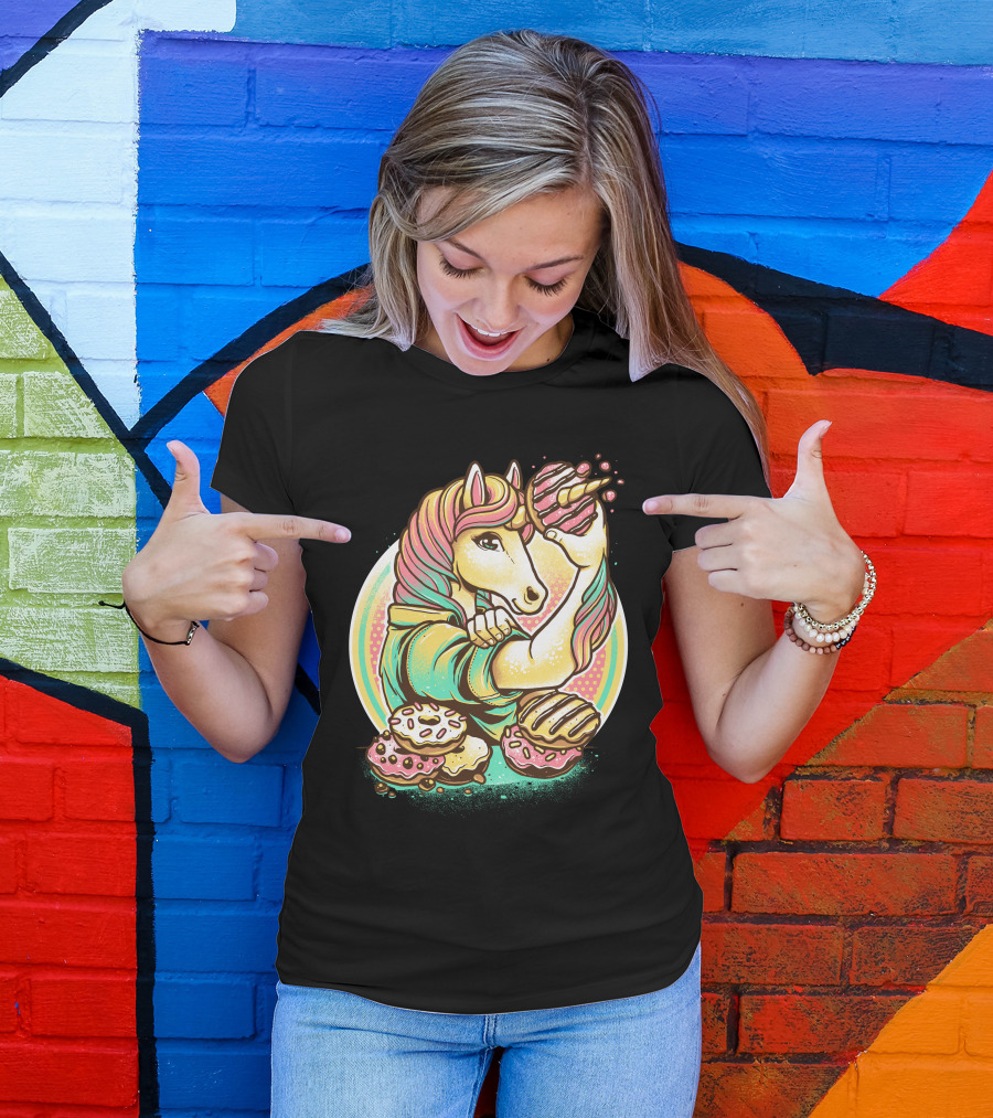 Dough It Unicorn With Doughnuts Mane And Colorful Donuts T-Shirt