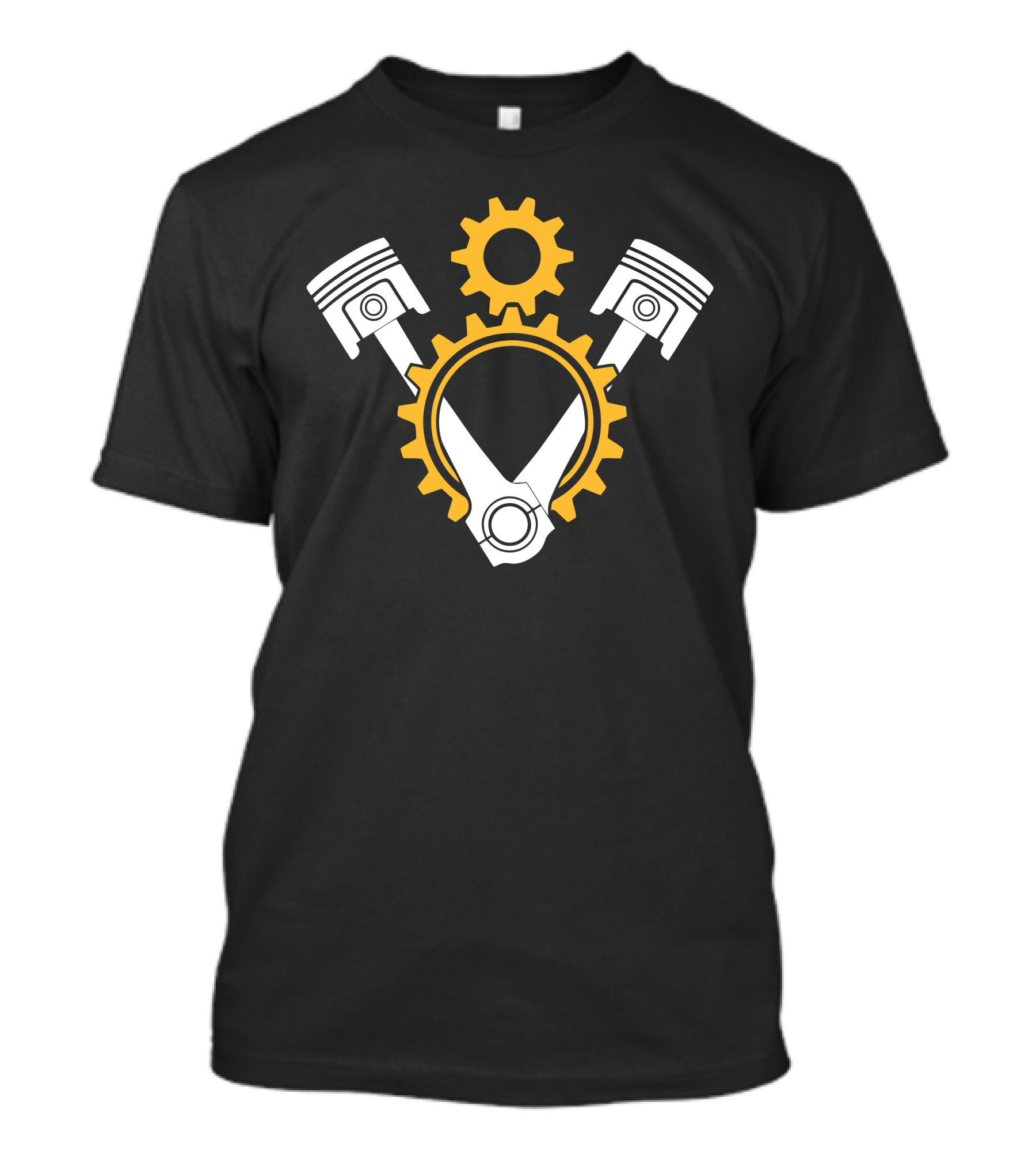 Engine Pistons And Gears Mechanics Emblem T-Shirt