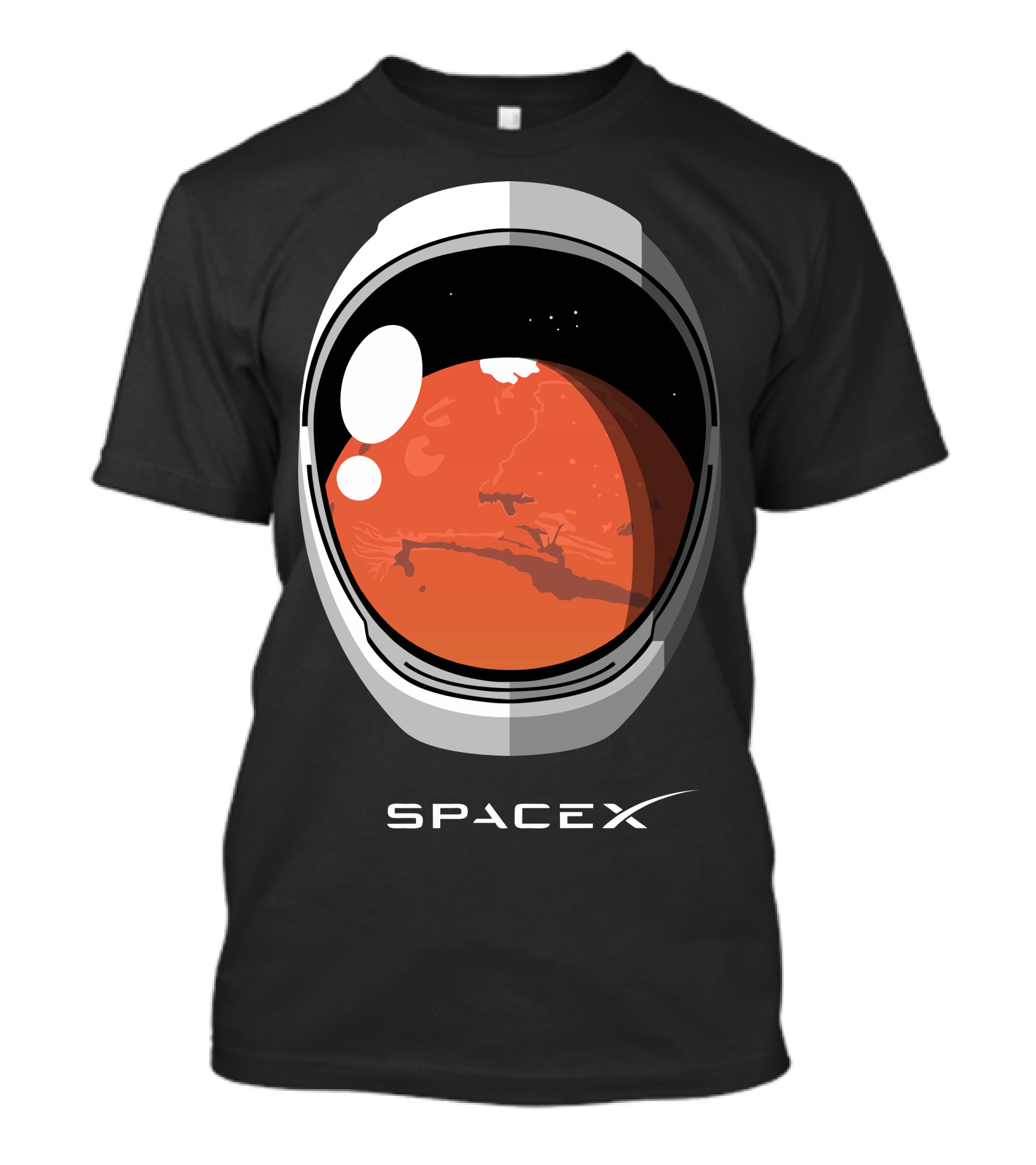 SpaceX Falcon Mars Astronaut Helmet Reflection T-Shirt