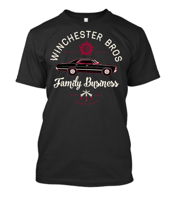 Winchester Bros Monster Hunters Family Business Since 1983 Lawrence Kansas T-Shirt