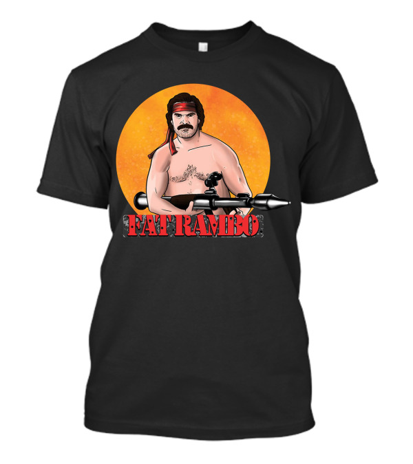 Fat Rambo Rocket Launcher Cartoon T-Shirt
