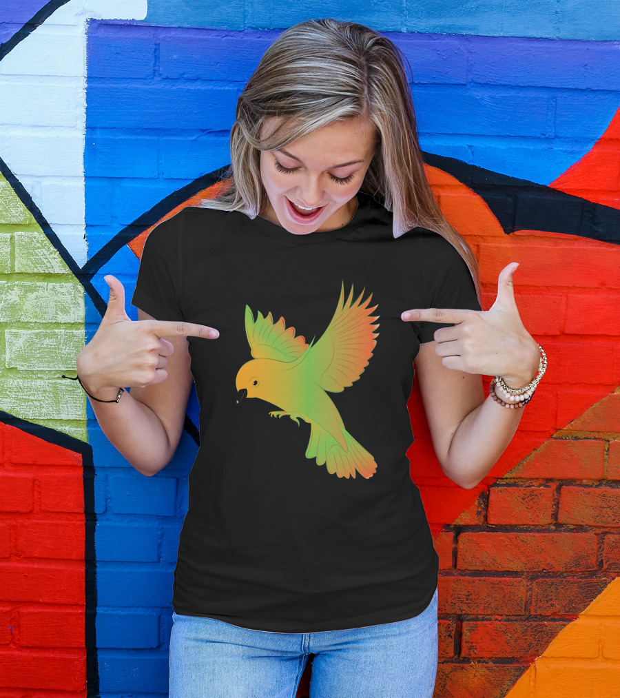 Flying Bird Gradient Wings Colorful Artistry T-Shirt